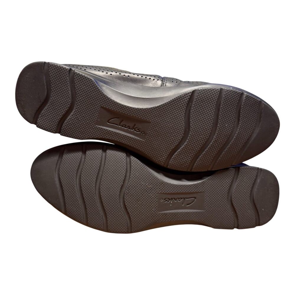 CLARKS Jenette Ease Perforated Women's 7.5 Black Leather Super Flex Ballet Flats - Picture 9 of 12